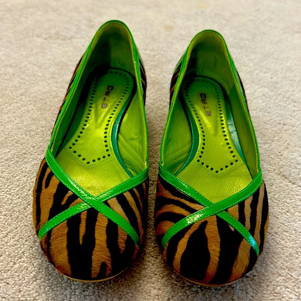 Etro animal print flats